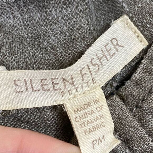 Eileen Fisher Petite Grey Lagenlook 100% Linen Long Sleeve Button Up Shirt Sz MP - Picture 3 of 5
